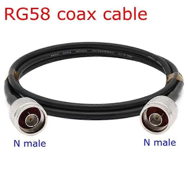 N Han til N Han RG58 Koaksial Adapterkabel, Kabellængde: 10m