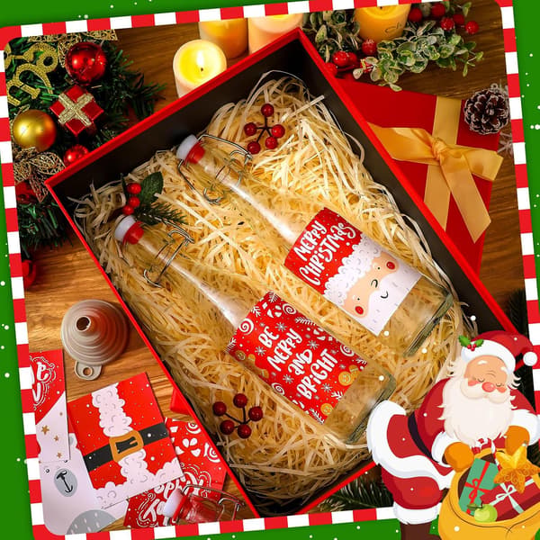 6 sæt Coquito-flasker 16 til Christmas Red