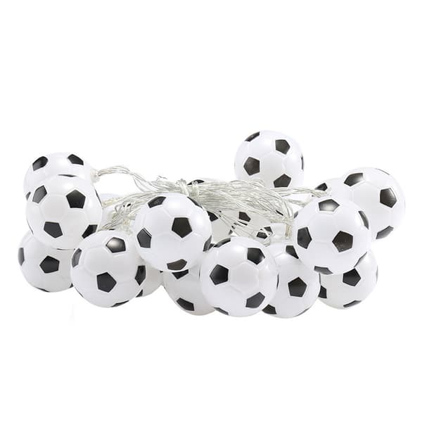 Football Theme String Lights for World Cup Decorations, 10-meter Plug-in Set with 100 Lights