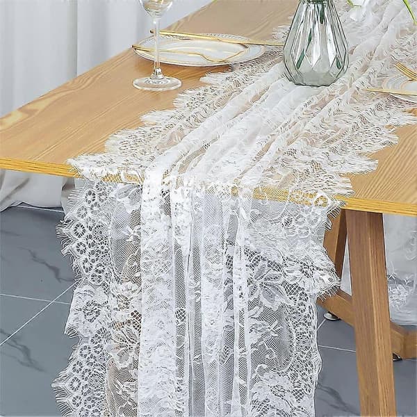 Blondebordløper Brodert Boho Bordløper for Bryllupsfest