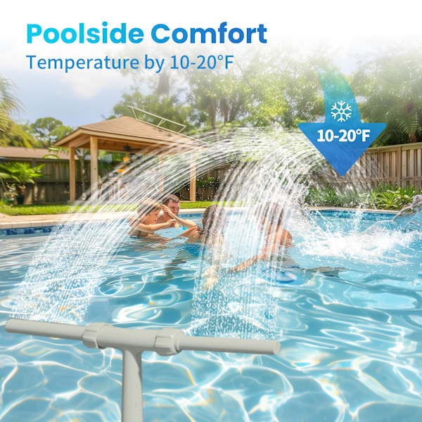 Dubbla sprayvattenfontäner för ovanjordiska/nedgrävda pooler, 2-i-1 justerbar vattenfallspool sprinklerfontän för kylning