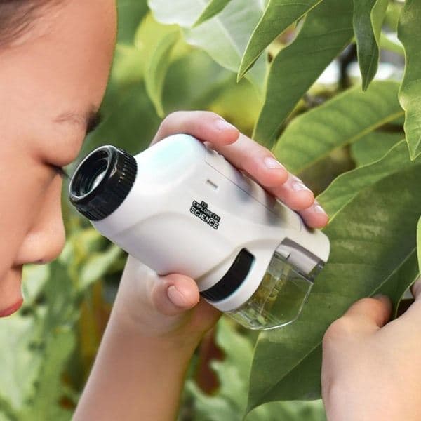Portable Microscope for Kids Pocket Microscope Science Toys White Microscope