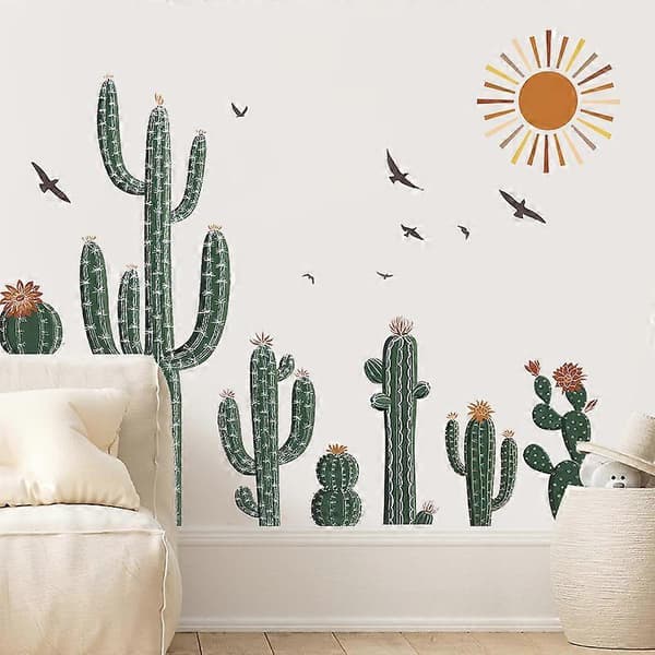 Cactus & Tropical Plants Wall Decals - Modern Removable Decorative