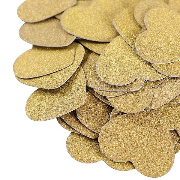 100 stk DIY Dobbeltsidig Glitterkonfetti til Bryllup Bursdagsfest Babyshower Cupcaketopper Dekor Golden