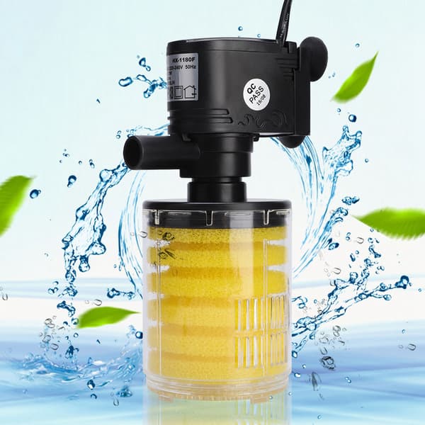 3-i-1 Akvarium Luftpumpe med Filter EU-plugg 220V