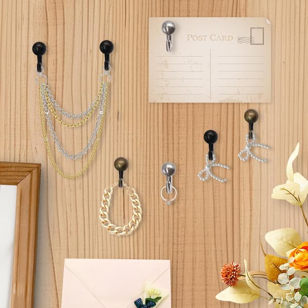 30 st metall tryckstiftkrokar 30 st svart silver style_name
