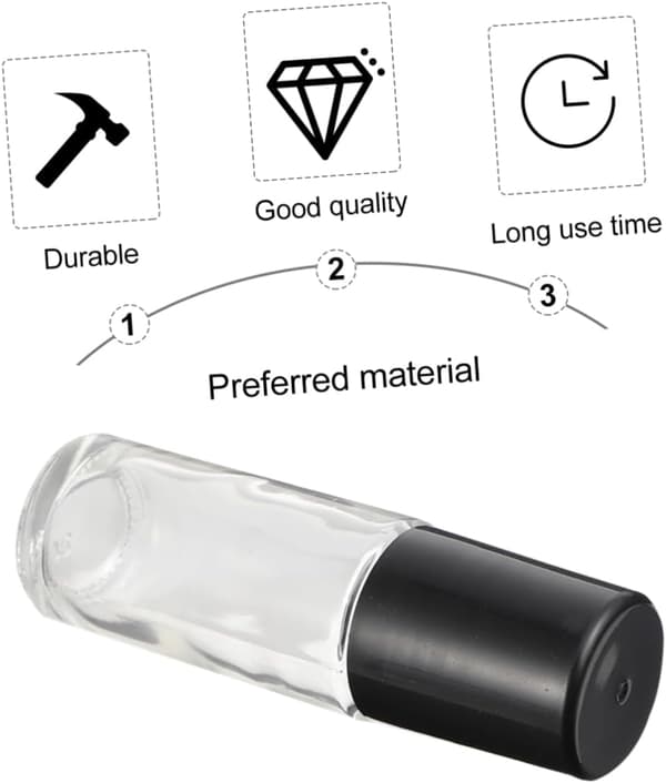 6 stk 30 ml påfyllbare roll-on-flasker hvite glass bærbare oljerullflasker