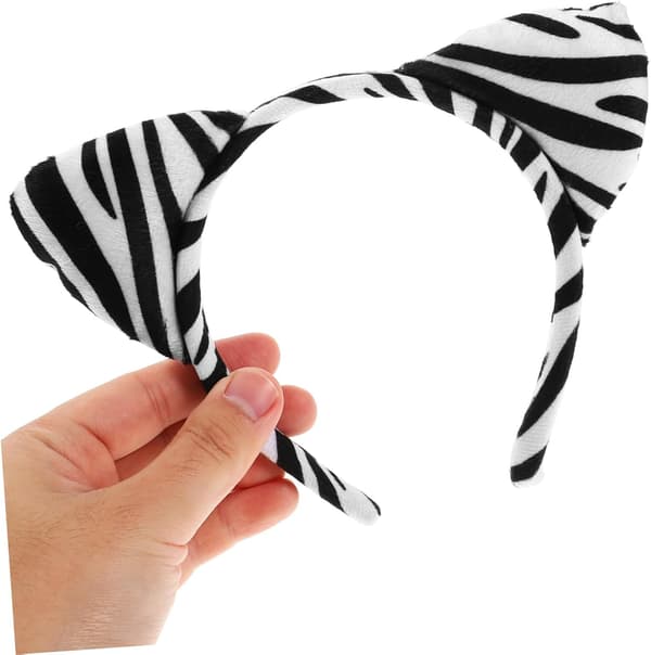 2 sæt Zebra Dyre-cosplay pandebånd med butterfly og hale kostumetilbehør