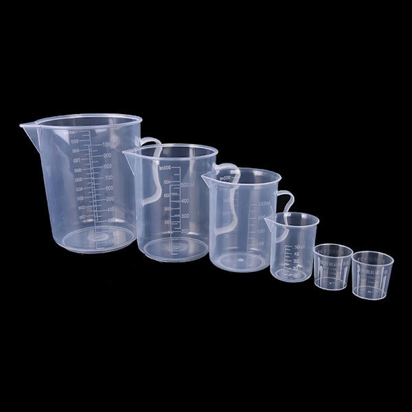 20/30/50/300/500/1000ML Plastmålebeger Målekanne Hellepip Su 1000ml