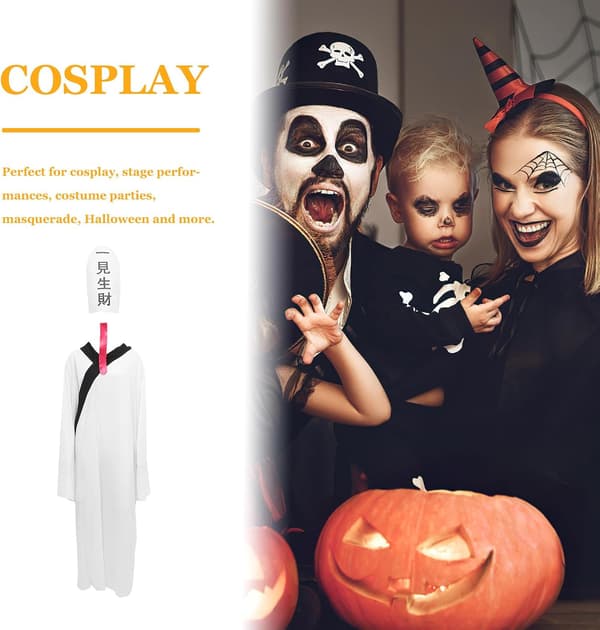 Halloween Hvit Ustadighet Spøkelseskostyme for Cosplay, Voksenstoff