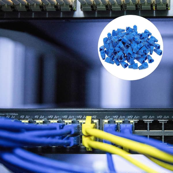 Blue Connector Boots for Cable Safety 100 pcs [DB]