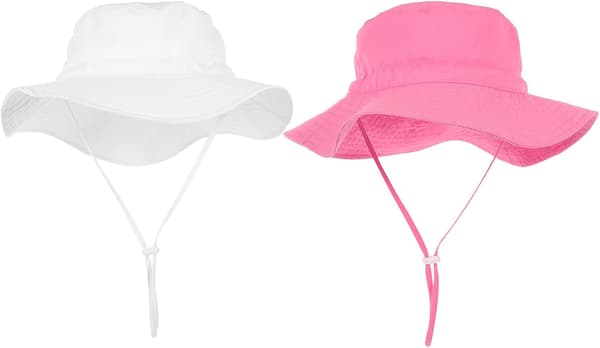 2 stk. solbeskyttende bøllehat justerbar 48-50 cm PP polyester
