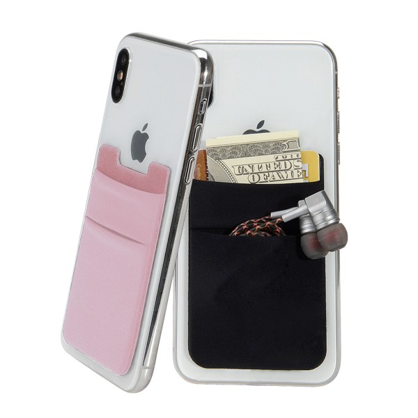 3-pakk selvklebende telefonlomme, mobiltelefonstift på kortlommebok, kredittkort/ID-kortholder (dobbelt sikker) med klistremerke