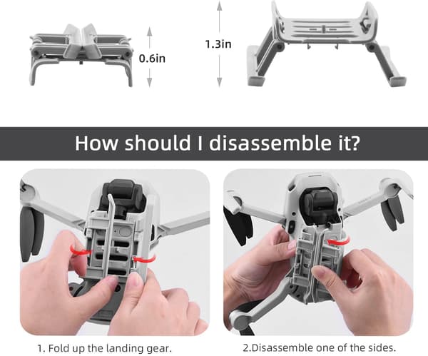 Mini 4K Landingsstel Forlængere til DJI Mini 2/Mini SE/Mavic Mini Drone Foldbare Højde Forlængede Ben Tilbehør