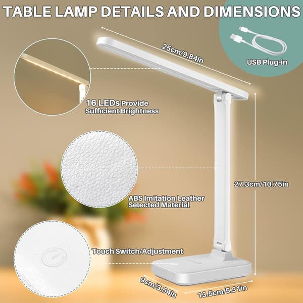 LED Reading Lamp with Touch Control - White