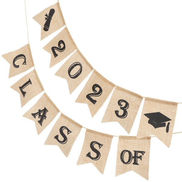 1 Sæt Klasse Af Graduation Linen Banners Party Dekorative Banner Hængende Banners 17X13CM 17X13CM