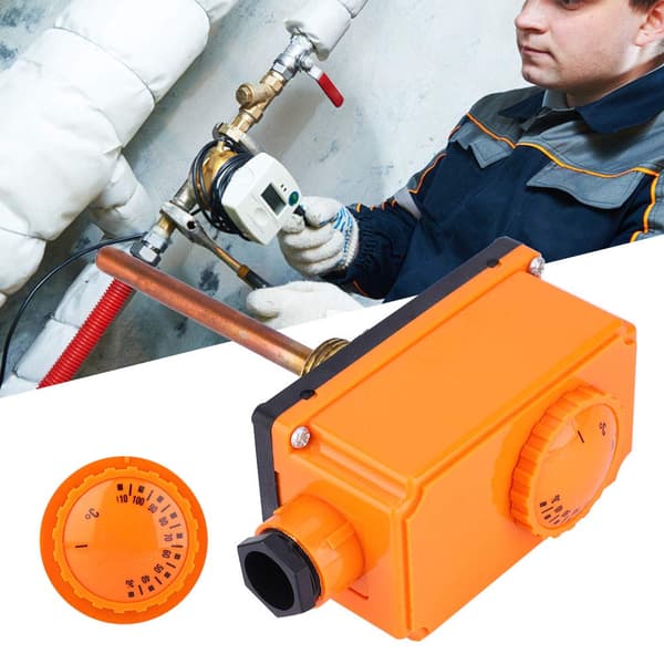 Temperature Controller for Hot Water Pipes, Compact Structure Beautiful Appearance Thermostat Heating System Parts for Hot Water Pipes