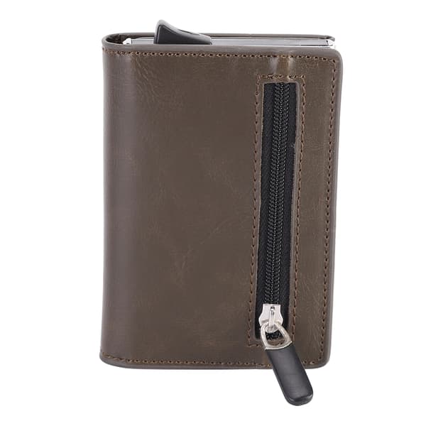Automatic Aluminum Alloy Wallet with RFID Blocking, Waterproof Credit Card Holder, Pocket Case (Coffee) 0.2 0.2