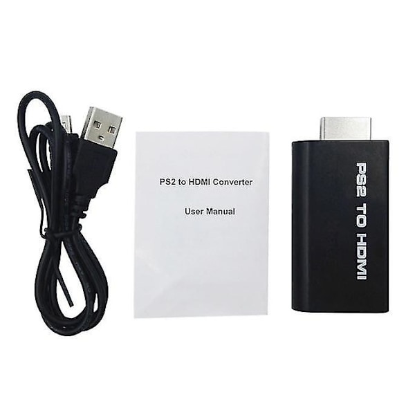 PS2 til HDMI-konverter Spill til HDMI Video Audio Adapter for Sony PlayStation 2