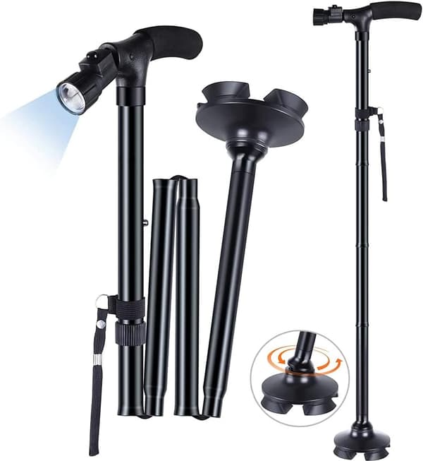 Vandrestav, LED Foldbar Vandrestav Med Justering