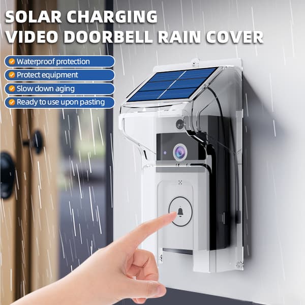 Solar Doorbell Rain Cover Protective Case Weatherproof Shield Mount Holder