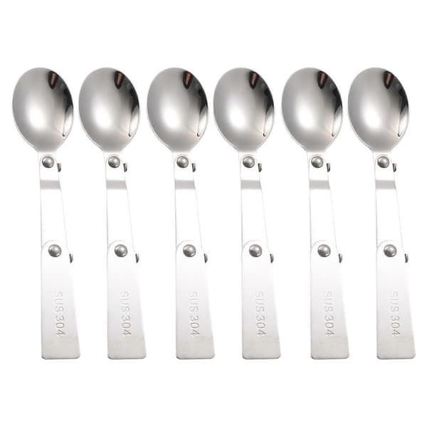 Sammenleggbart reiseskje-sett, 12 stk sammenleggbare metallredskaper for mattermos og camping