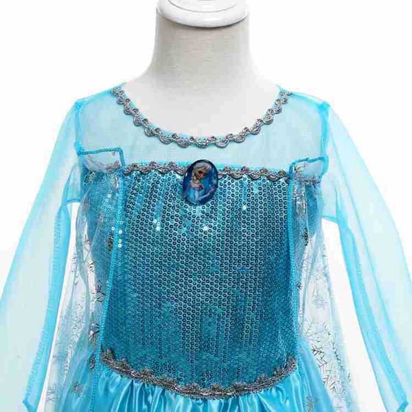 Barnprinsessa Elsa Klänning, Prinsessdräkt med Prinsesskrona