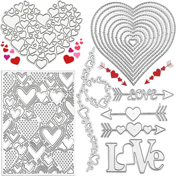 8 stykker Valentine udstansninger til metal
