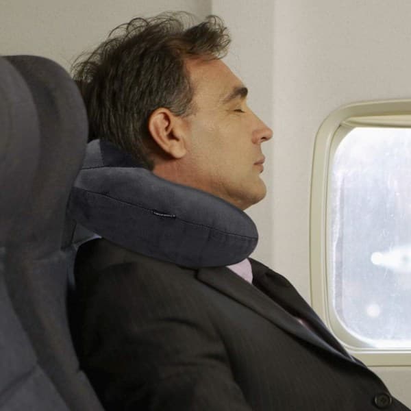 Inflatable Travel Pillow, 100% Soft Velvety Inflatable Neck Pillow