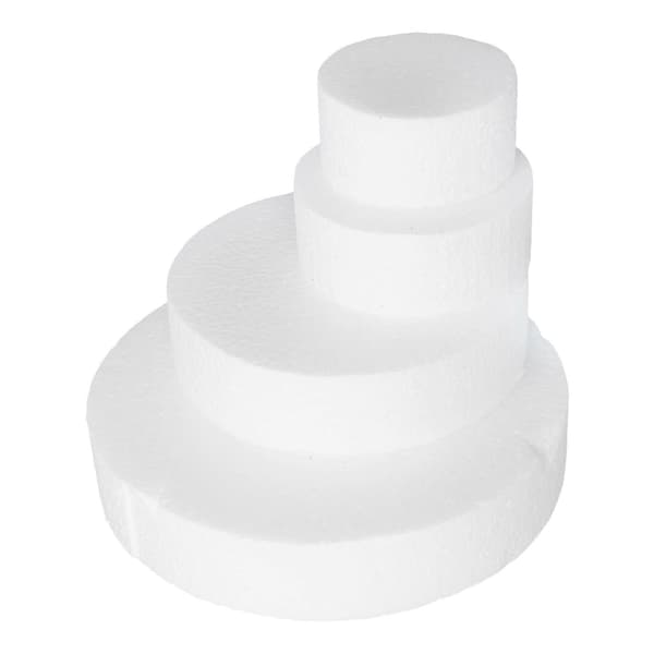 White Polystyrene Foam Cake Dummy for Wedding Decoration Birthday Party Cake Decorating 4-Tier 1 Set