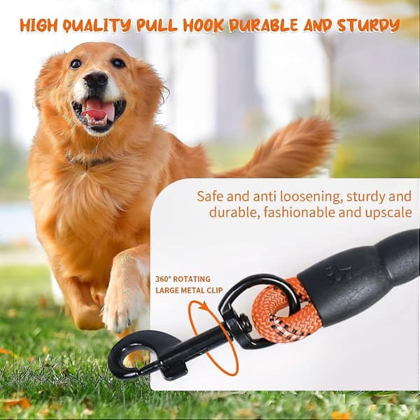 2M Dog Training Leash - Strong Nylon Leash Dog Strap with Hook Buckle and Comfortable Handle - Long Recall Leash