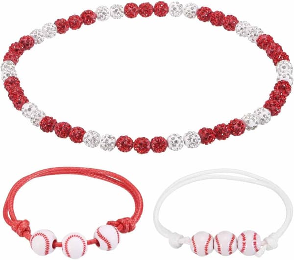 Basebollhalsband Röd Vit Red/White
