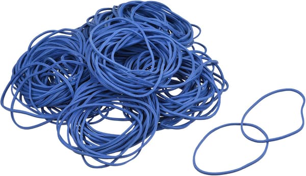 Gummiband töjbart elastiskt blått 2 tum diameter 0,06 tum tjockt för hemkontor, förpackning med 400 size_name 8" x 0.7"