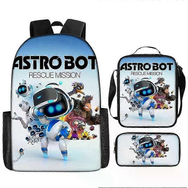 Astro Bot Ryggsekk Robot Kompatibel med Pennal for Studenter Skulderveske-FS- Stil 2 Style 2