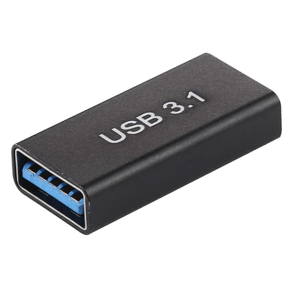Typ-C / USB-C naaras–USB 3.0 naaras -alumiiniseosadapteri (musta)