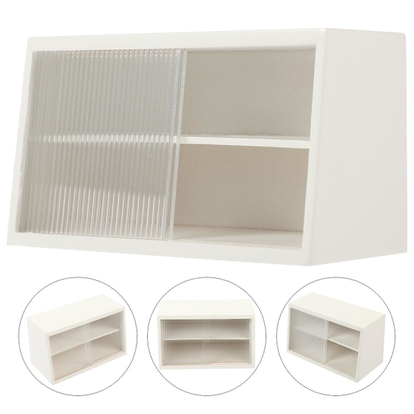 Mini Møbler Mini Hus Display Skab Tiny Møbler Display Skab Mini Hylde Model Hvid 9.9X4. White 9.9X4.9CM