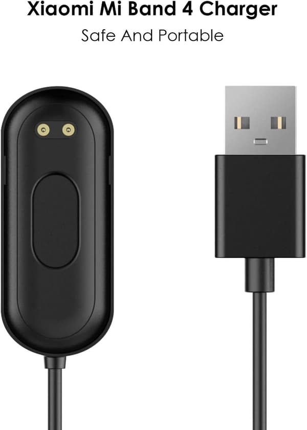 wxsp Oplader kompatibel med Xiaomi Mi Band 4, (2-pak) USB-opladerkabel Erstatning til Mi Band