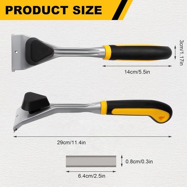 Carbide Scraper with Replaceable Blades, Soft Grip, Wood Scraper for Removing Paint, Glue, Mortar and Varnish