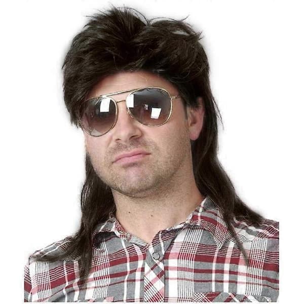 Mullet Peruk Halloween Cosplay Kostym Peruker för Maskerad