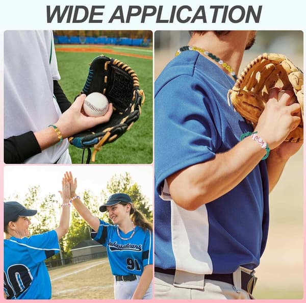 Baseballhalskæde Rød Hvid Red/White