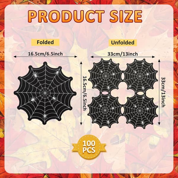100 stk Halloween serviett bulk 3-lags spindelvevpapir