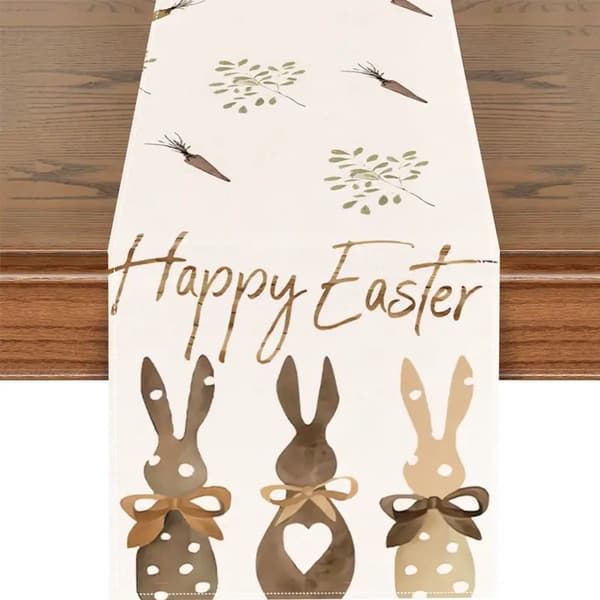 Easter Table Runner Linen 180x33 cm Table Decoration