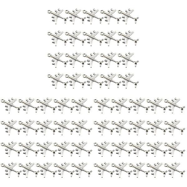 60 st Flygplanshalsband Hängen Legering DIY Berlocker Smycketillbehör för armbandshantverk (en 60 pcs 2.8*2.3*0.45cm