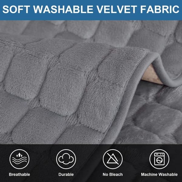 Vaskbart sklisikkert flanellsofadeksel for 1-, 2- eller 3-seters sofa (grå, 70 x 180 cm)