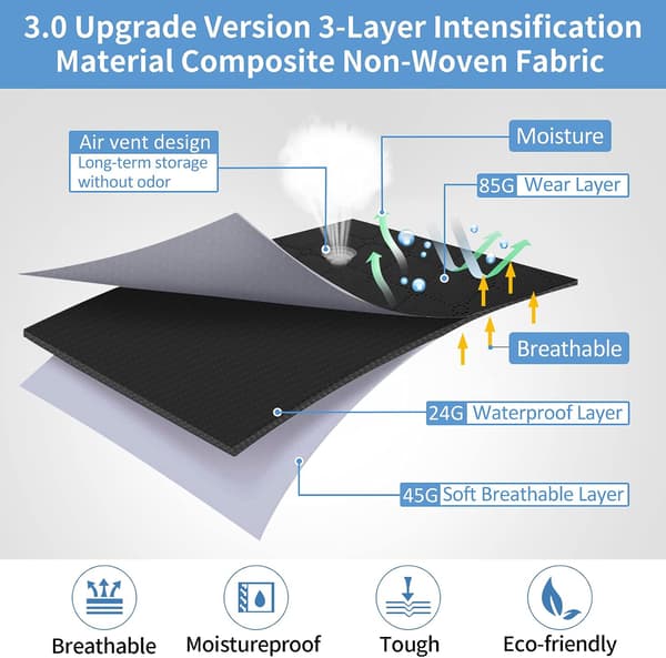 4-pack Black Storage Bags for Clothes, 60 * 40 * 35cm Large Under Bed Storage Bag, Large Capacity, Foldable, for Quilts and Clothes
