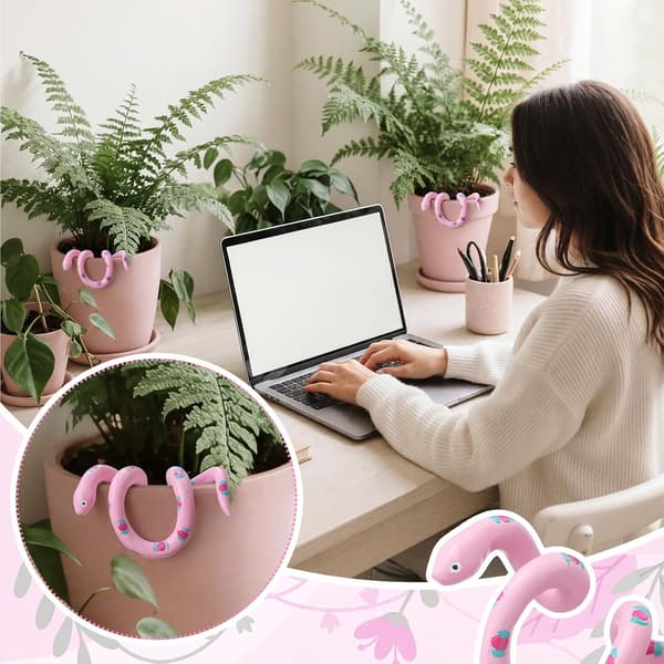 Pink slangefigur urtepotte til pynt