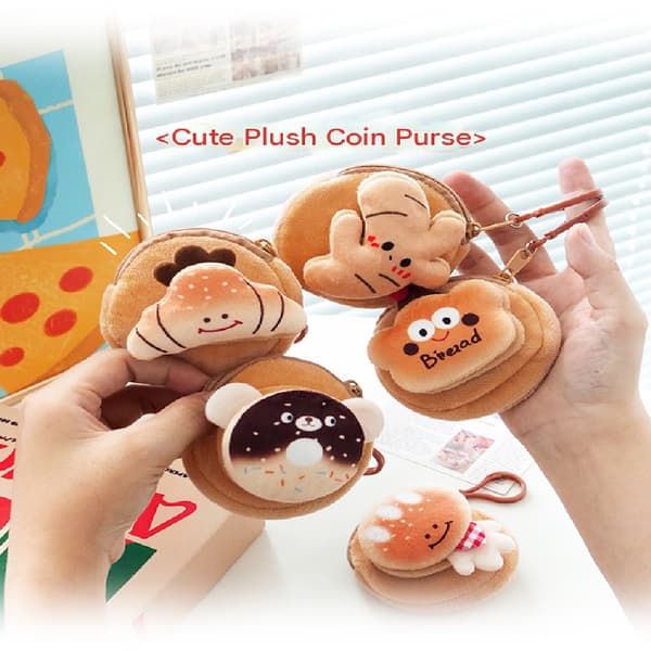 Cartoon Plush Coin Purse 7-Pack, Cute Mini Pouch