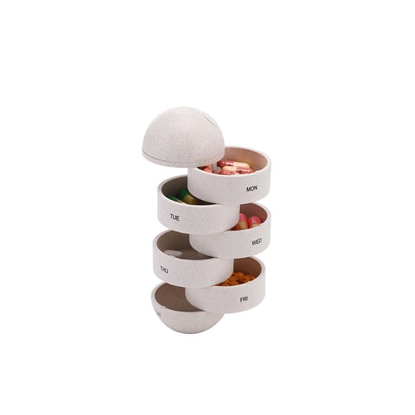 Ugentlig medicinpillearrangør til hver ugedag - Stor kapacitet Let at åbne, Blå, 5*5*13cm