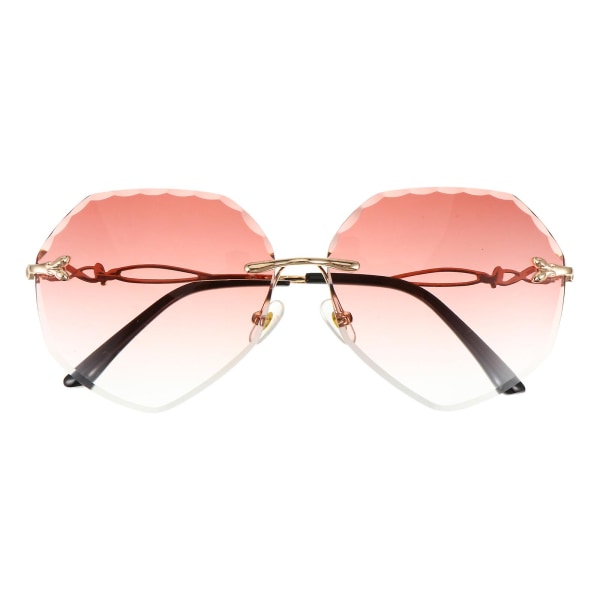 1 par solglasögon med oregelbunden form utan bågglasögon Mode utomhusglasögon Röda 14,2 x 14 cm Red 14.2X14CM