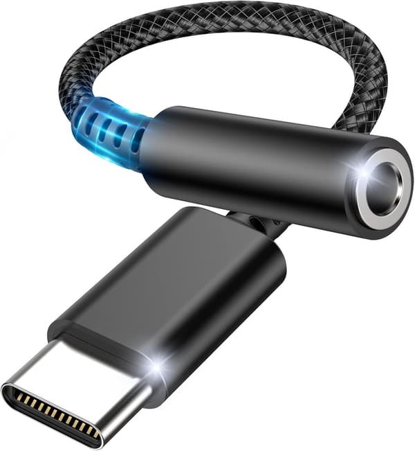 3,5 mm hodetelefonkontaktadapter, USB Type C-kontaktadapter med DAC, Type C Digital til Audio-hodetelefoner - Universal